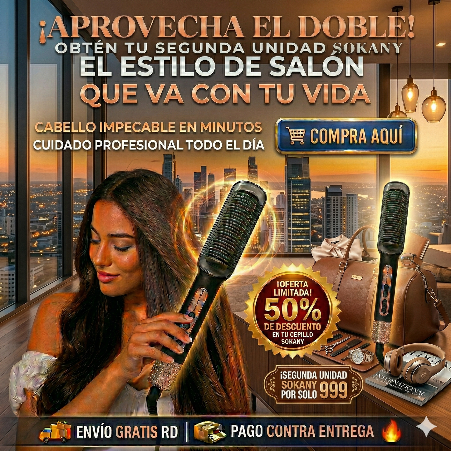 Cepillo Alisador Sokany El Salón que cabe en tu Maleta